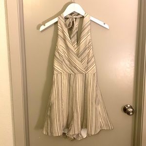 Brand new Line & Dot romper, size S, tan and gray stripes
